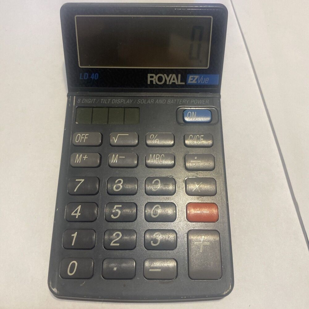 VTG Royal Ezvue Solar & Battery Calculator LD 40 8 Digit Tilt Display